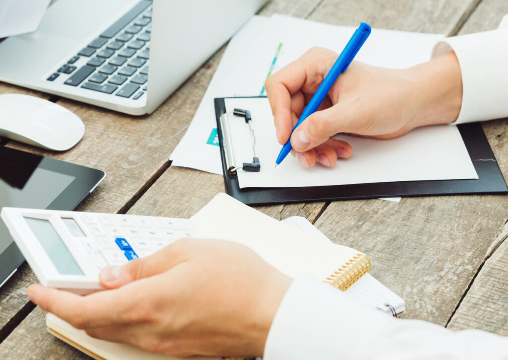 A man gathering necessary information for the installment agreement